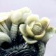 Exquisite 100 Natural Dushan Jade Hand Carved Flower Statue Y131 Other Antique Chinese Statues photo 2