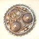 19th C Persian Islamic Silver Allah Calligraphy Brooch French Export Hallmarks Islamic photo 1