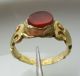 Pure Gold Roman Ring Ancient Ring With Carnelian Gem Stone Rare Roman photo 1