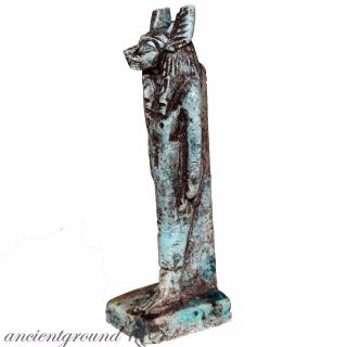 Museum Quality Glaze Anubis Statue Circa 700 - 500 Bc photo