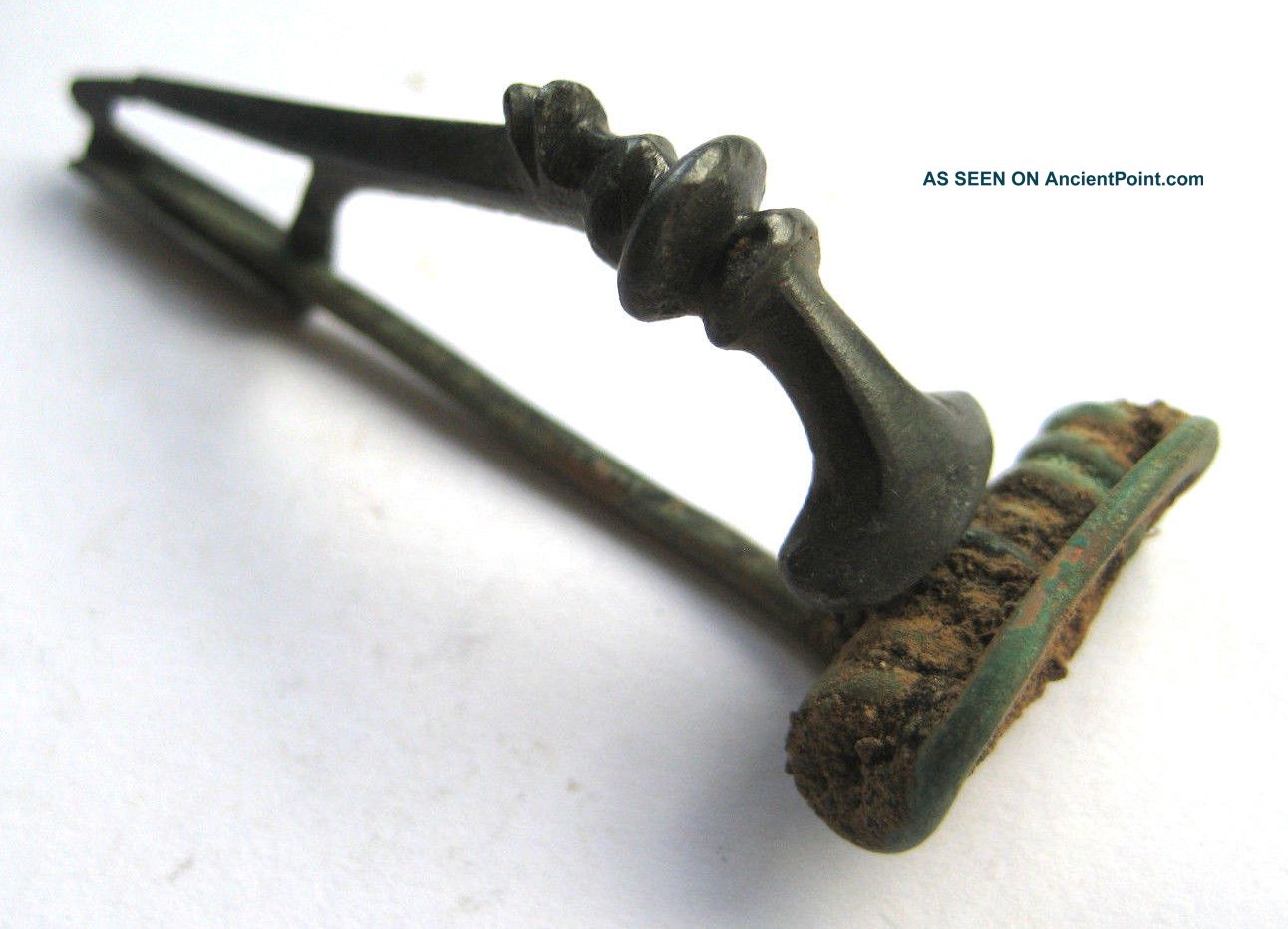Circa.  100 A.  D Roman Period Bronze Knee Trumpet Fibula Brooch British photo