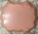 Antique Vintage Toleware Tole Ware Hand Painted Serving Tray Floral Pink Gold Toleware photo 2