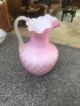 Mt Washington Pink Cased Diamond Quilted Mop Satin Glass Pitcher Vases photo 10