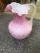 Mt Washington Pink Cased Diamond Quilted Mop Satin Glass Pitcher Vases photo 1