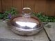 Antique Silver Plated Warming Dish Entree Dish With Engraved Greyhound Dishes & Coasters photo 2