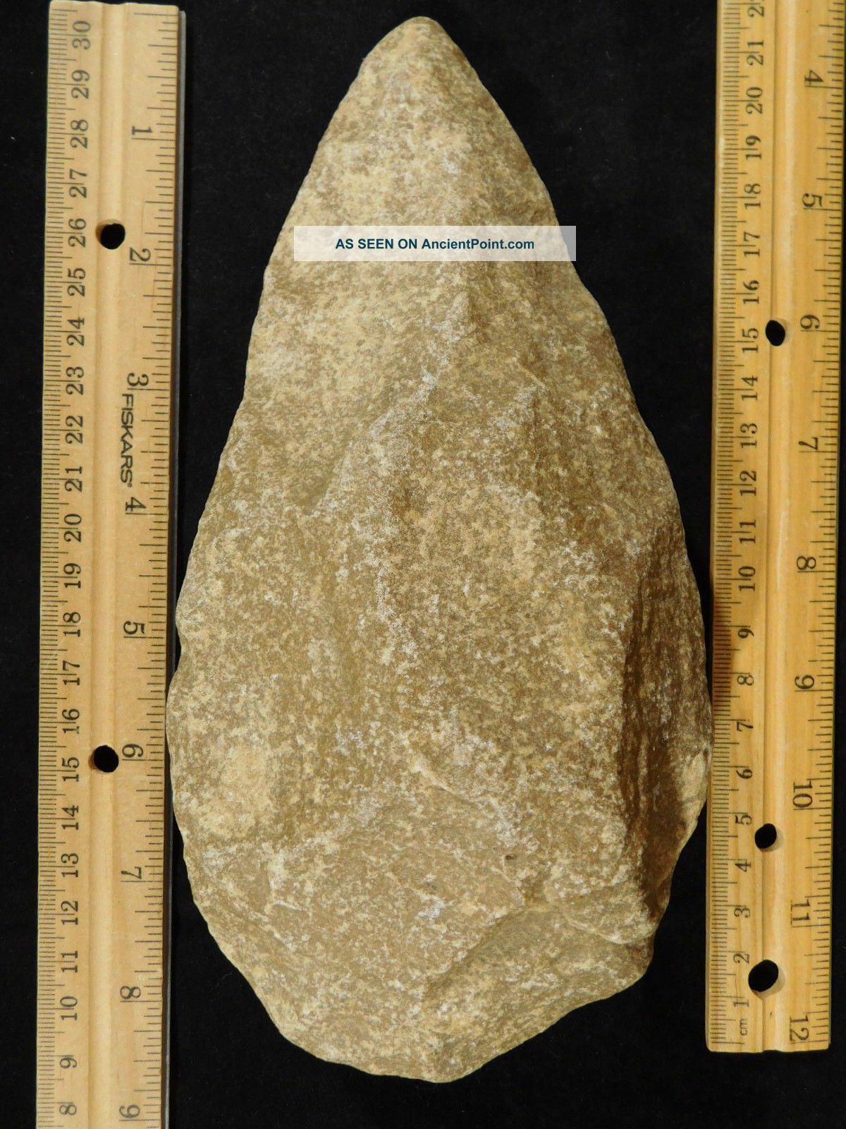 A Big Million Year Old Early Stone Age Acheulean Handaxe Mauritania 933gr Neolithic & Paleolithic photo