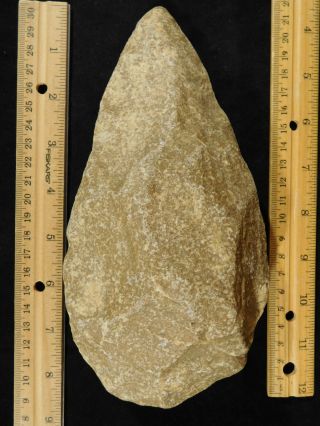 A Big Million Year Old Early Stone Age Acheulean Handaxe Mauritania 933gr photo