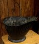 Antique Coal Scuttle Bucket Primitive (17 Cm) Metal Ash Bail W/handle Vintage Hearth Ware photo 2
