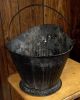 Antique Coal Scuttle Bucket Primitive (17 Cm) Metal Ash Bail W/handle Vintage Hearth Ware photo 3