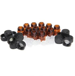 12pc 1 Ml Bottle Amber Essential Oil Bottle With Orifice Reducer And Cap photo