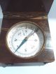 Old Antique Brass Military Wood Cased Handheld Pocket Compass 1800 ' S Other Antique Science Equip photo 1