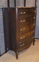 Vintage Broyhill French Provincial Style Distressed Black Tall Chest Post-1950 photo 2