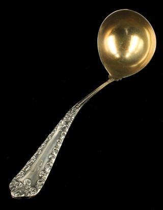 Antique Victorian Silverplate Large Soup Punch Ladle Holmes Edwards Liberty photo