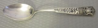 Vtg Watson Sterling Silver Lake Odessa Michigan Souvenir Spoon Cutout Handle 16g photo
