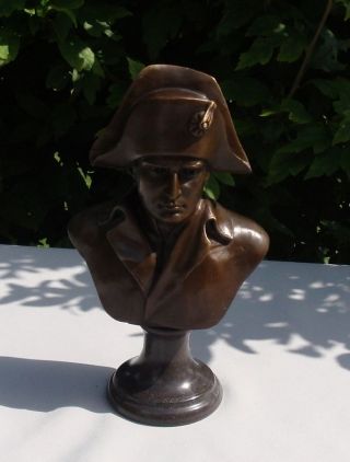 Statue Sculpture Bust Napoleon French Style Bronze Signed photo