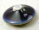 Vintage Satsuma Button Swimming Swan On Cobalt W/ Gold Accents - 5/8 