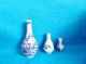 Three Chinese Double Gourd Blue White Miniature Dolls House Vases Kangxi 18th C European photo 1