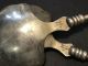 Vintage Art Deco Silver Plated Salad Servers With Two Toned Bakelite Handles Silverplate photo 3