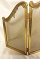 Antique Vtg French Fireplace Screen Guard Stand Brass Bronze Hearth Ware photo 3