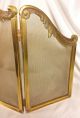 Antique Vtg French Fireplace Screen Guard Stand Brass Bronze Hearth Ware photo 4