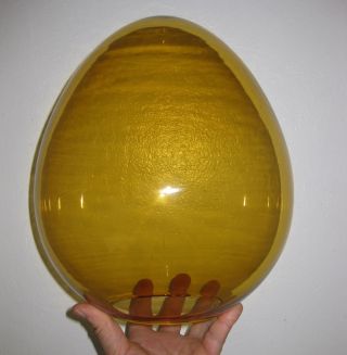 Amber Glass Laurel Egg Lamp Shade Bill Curry Stemlite Mid Century Modern Eames photo