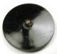 Lg Sz Antique Black Glass Button Fancy 4 Leaf Leaf Clover Design - 1 & 1/4 