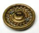 Antique Lithograph & Pierced Brass Button Lovely Woman Design - 5/8 