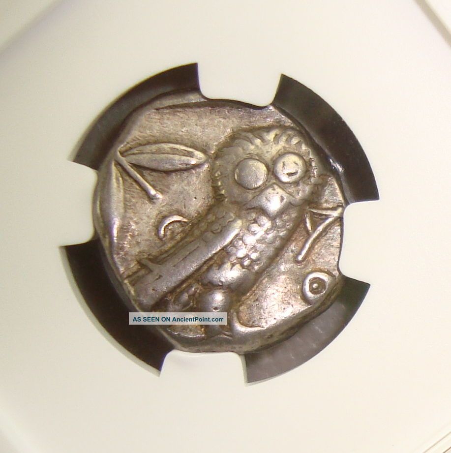 393 - 294 Bc Attica,  Athens Athena / Owl Ancient Greek Silver Tetradrachm Ngc F Greek photo