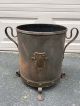 Large Edwardian Metal / Iron Footed Coal Bucket With Handles / Shield Hearth Ware photo 1