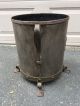 Large Edwardian Metal / Iron Footed Coal Bucket With Handles / Shield Hearth Ware photo 3
