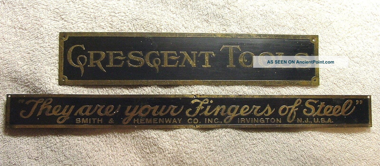Crescent Tools And Smith & Hemenway Brass Advertising Signs Red Devil Other Mercantile Antiques photo