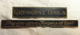 Crescent Tools And Smith & Hemenway Brass Advertising Signs Red Devil photo