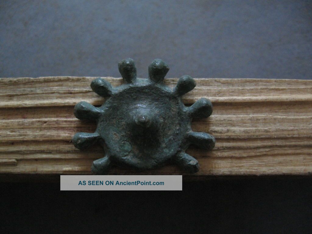 10 - Pointed Sun Form Ancient Celtic Bronze Proto Money 700 - 500 B.  C.  Unique Celtic photo
