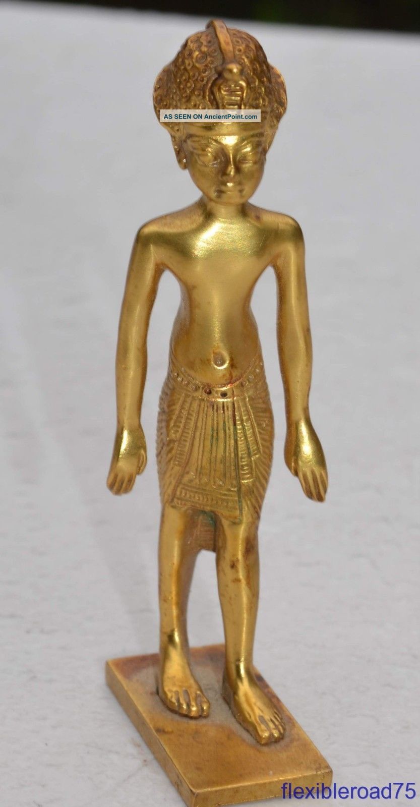 1976 King Tut Brass Statue Mma Metropolitan Museum Of Art Exhibit Piece Reproductions photo