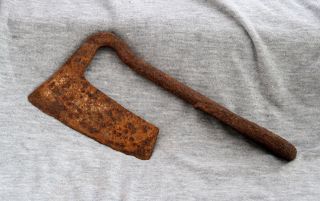Ancient Medieval Roman Artifact Small Iron Axe Cleaver Metal Detector Found photo