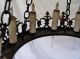 Vintage Spanish Revival Antique Iron Gilt Chandelier Chandeliers, Fixtures, Sconces photo 8