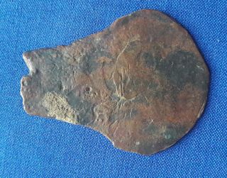 Laos Bronze Ax Adze Late Iron Age In Circle Curved Shape [tm66] photo