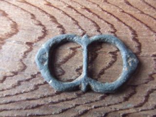 Medieval Britain.  A 15th/16th Century Large Bronze Belt Buckle. photo