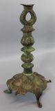Ancient Antique Islamic Middle Eastern Bronze Archaic Candlestick Middle East photo 9