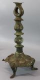 Ancient Antique Islamic Middle Eastern Bronze Archaic Candlestick Middle East photo 6