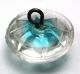 Antique Radiant Glass Button Flower Mold W/ Aqua Color - 9/16 