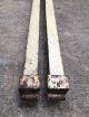 Vintage Antique Pair Cast Iron Tapered Cone Pin Bedrails For Twin/full,  73 3/4 