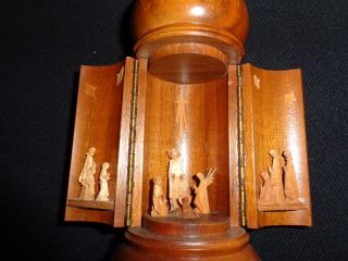 Vintage German Wood Carving - Miniature Nativity Gg Lang Sel Erben Oberammergau photo