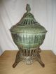 Antique Omega Gas Stove Heater,  Potbelly Urn Style Ornate Embossed Iron,  Pat 1896 Stoves photo 2