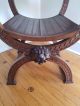 Vintage Lion Throne Chair Carved Wood Circa.  1950 1800-1899 photo 2