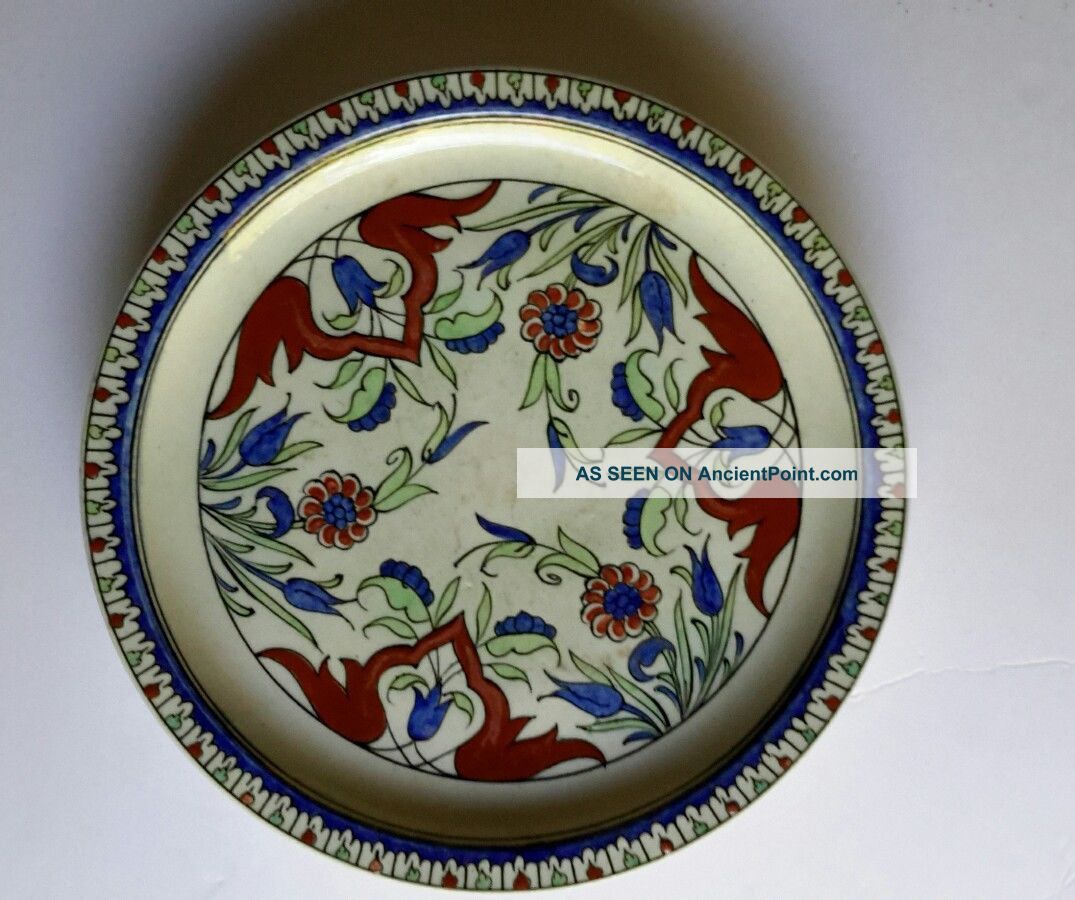 Antique Iznik Style Pottery Plate - Kutahya - Iznik Revival - Samson Islamic photo