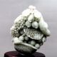 Exquisite 100 Natural Dushan Jade Hand Carved Grapes And Loofah Statue Y231 Other Chinese Antiques photo 1