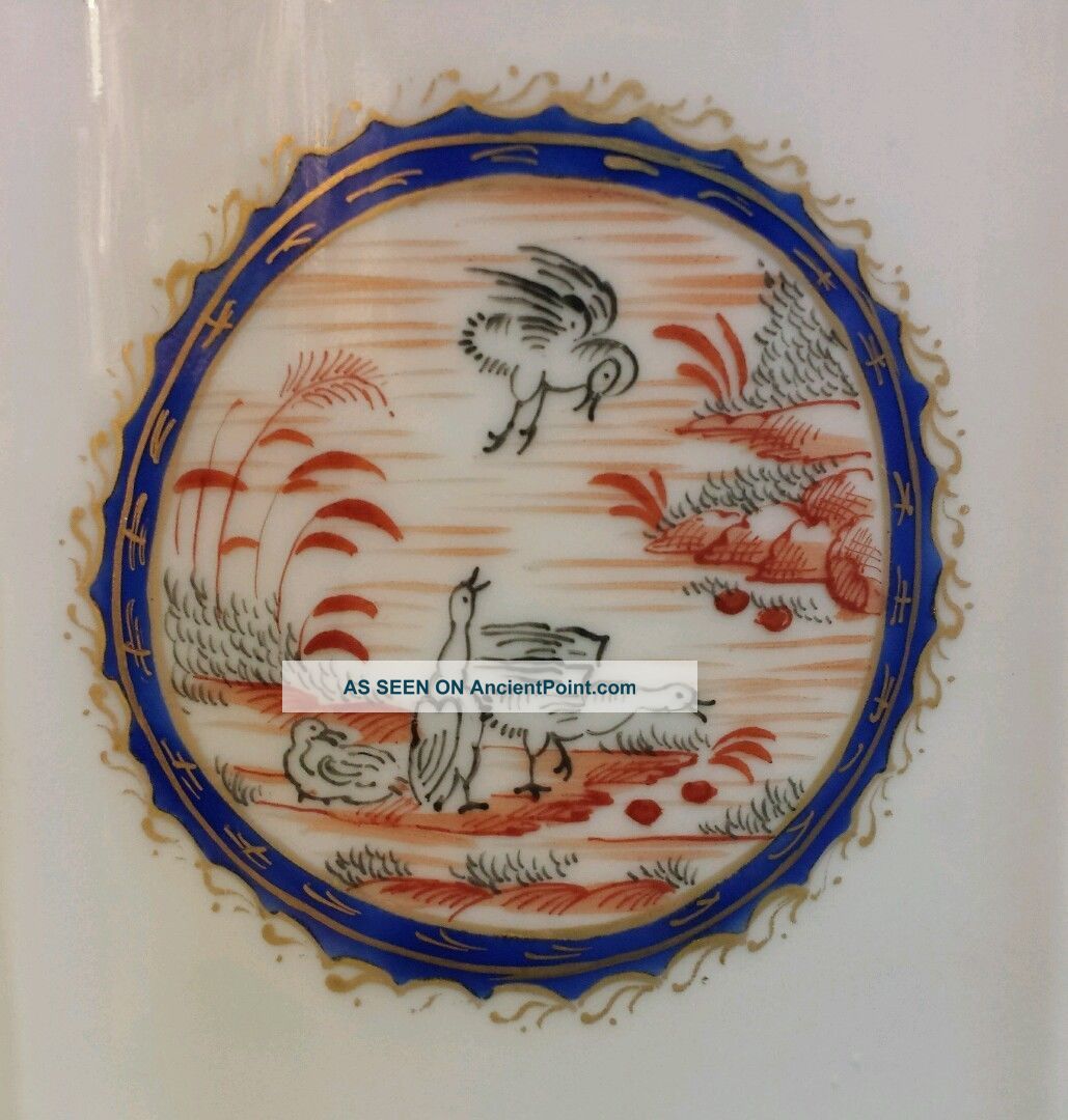 19th Century French Porcelain Tea Caddy Chinese Export Design Sampson Other Antique Ceramics photo