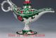 Chinese Decorative Cloisonne Handwork Carved Aladdin Lamp Statue Qw0338 Other Antique Chinese Statues photo 2