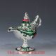 Chinese Decorative Cloisonne Handwork Carved Aladdin Lamp Statue Qw0338 Other Antique Chinese Statues photo 3